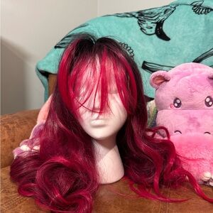 Vibrant Pink and black Wig for Women